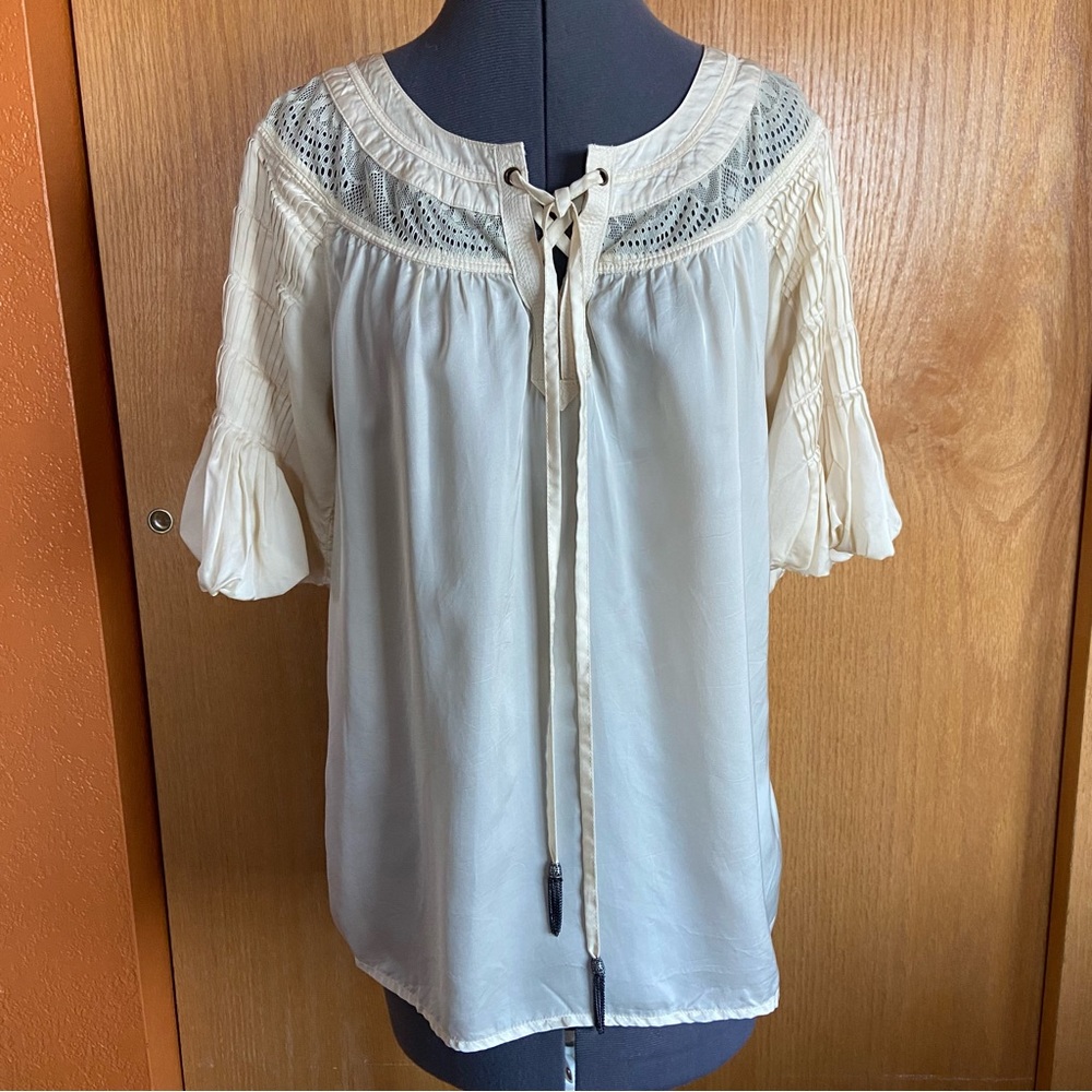Sundance Lace-up Tassel Top